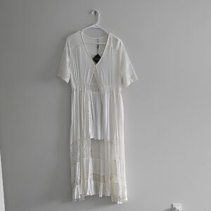 Elegant White Lace Women Dress